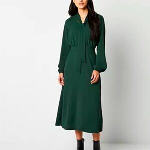 Worthington Long Sleeve Tie Neck Dress XLarge
